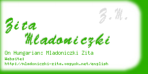zita mladoniczki business card
